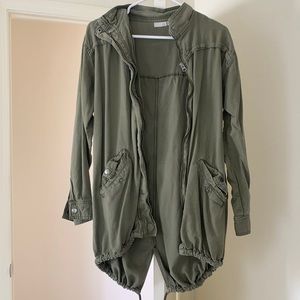 Long army green coat